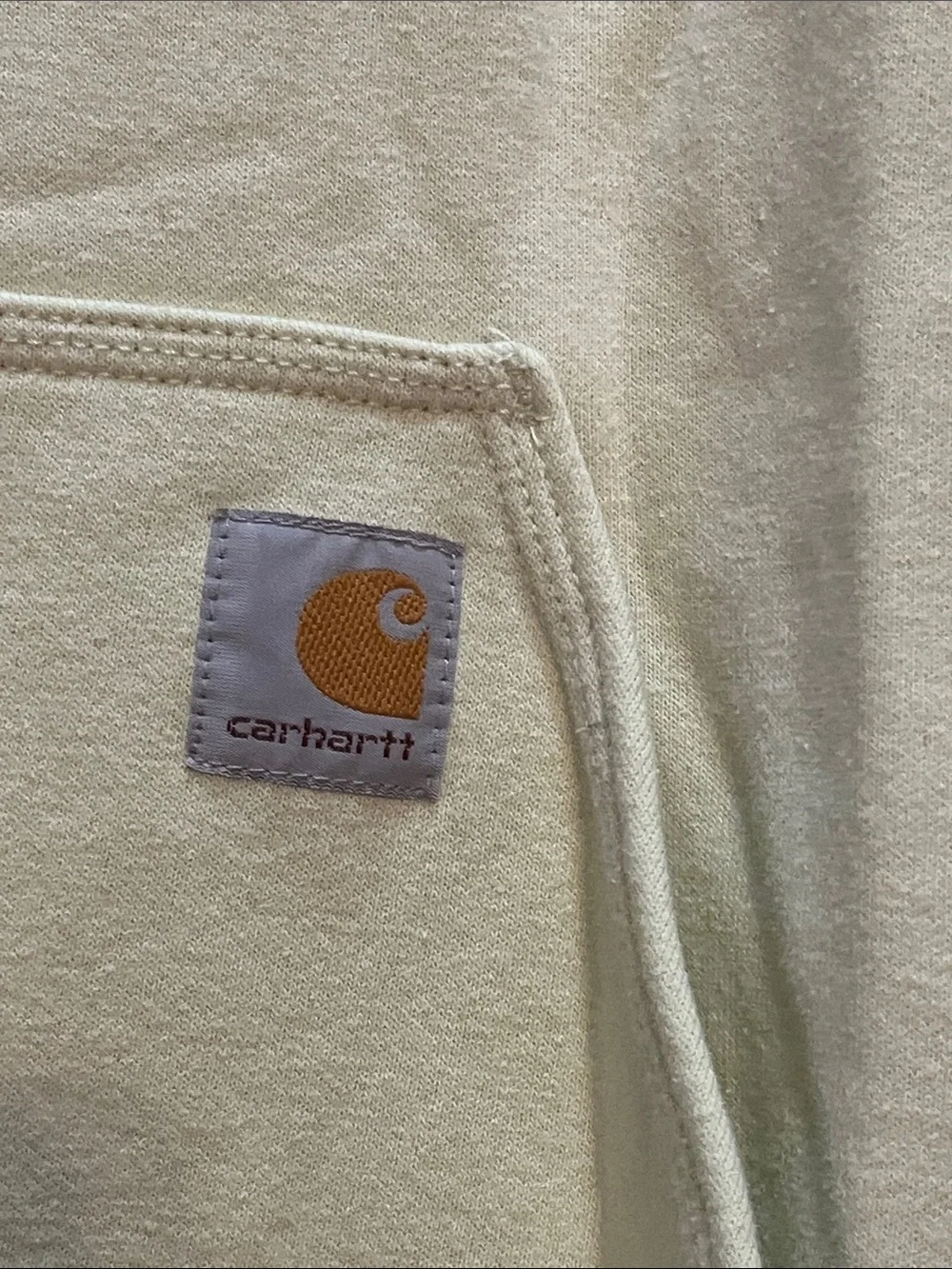 Carhartt Men's Lime Green Loose Fit Hoodie Large Graphic Size Small